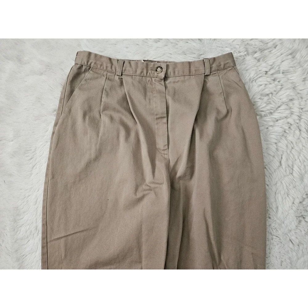 Vtg Company Collection Khaki Pleated High Rise Pants Size 12 Neutral Casual Work